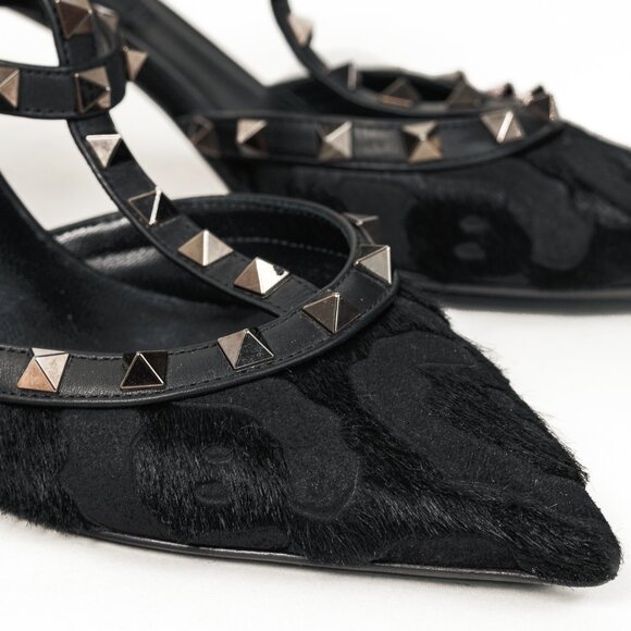 Valentino Garavani Noir Rockstud Animal-Print Calf Hair Heels - Picture 7 of 10